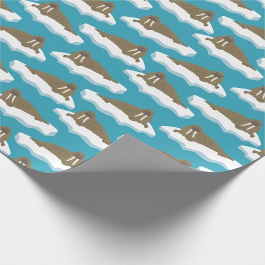 Walrussen op Icebergs patterned Cadeaupapier (Hoek)
