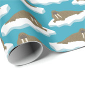 Walrussen op Icebergs patterned Cadeaupapier (Rol Hoek)