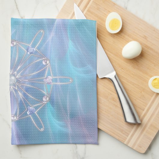 Wals van de Snowflakes Kitchen Towel Theedoek (Quarter Fold)