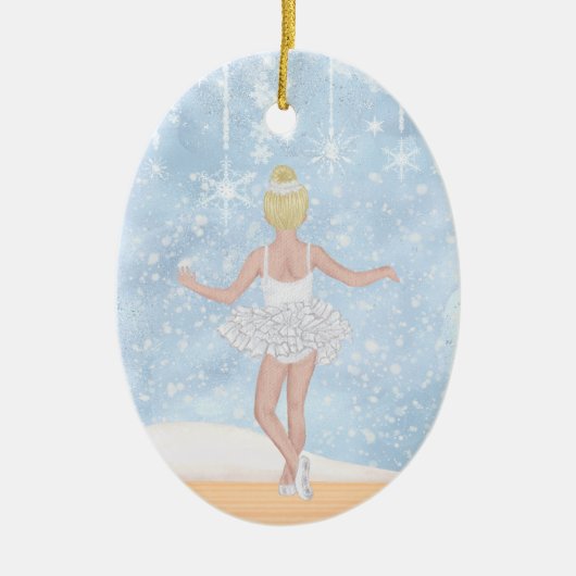 Wals van Snowflakes Nutkraker Ballet Kerstmis Keramisch Ornament (Voorkant)