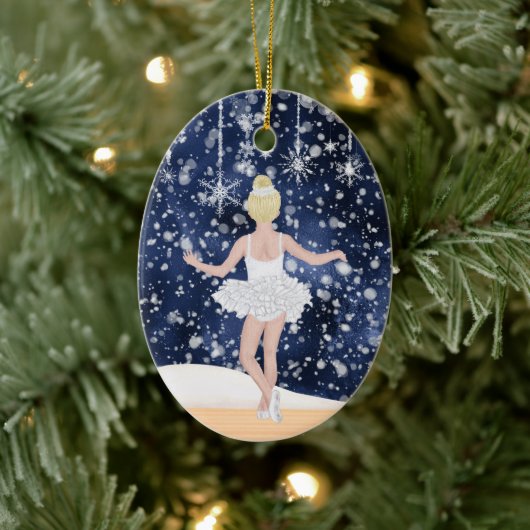 Wals van Snowflakes Nutkraker Ballet Kerstmis Keramisch Ornament (Boom)