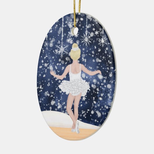 Wals van Snowflakes Nutkraker Ballet Kerstmis Keramisch Ornament (Links)