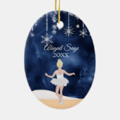 Wals van Snowflakes Nutkraker Ballet Kerstmis Keramisch Ornament (Achterkant)