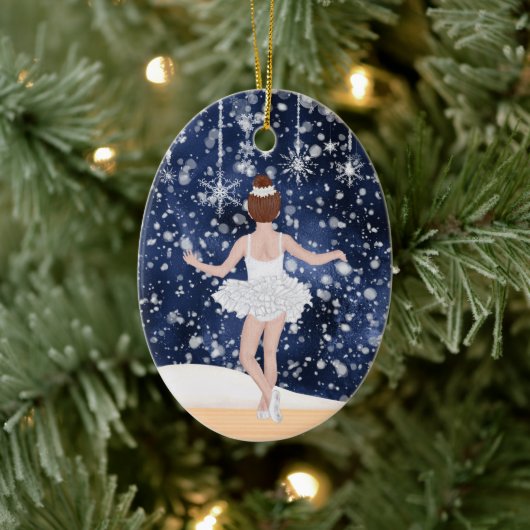 Wals van Snowflakes Nutkraker Ballet Kerstmis Keramisch Ornament (Boom)