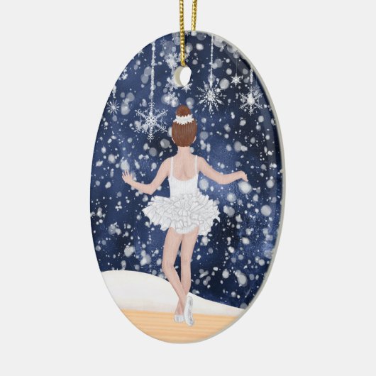 Wals van Snowflakes Nutkraker Ballet Kerstmis Keramisch Ornament (Links)