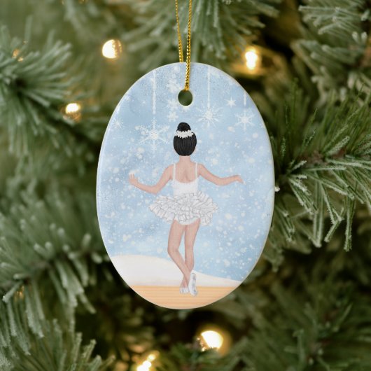 Wals van Snowflakes Nutkraker Ballet Kerstmis Keramisch Ornament (Boom)