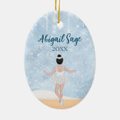 Wals van Snowflakes Nutkraker Ballet Kerstmis Keramisch Ornament (Achterkant)