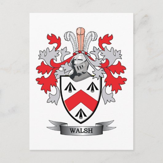 Walsh-Coat-of-Arms Briefkaart (Voorkant)