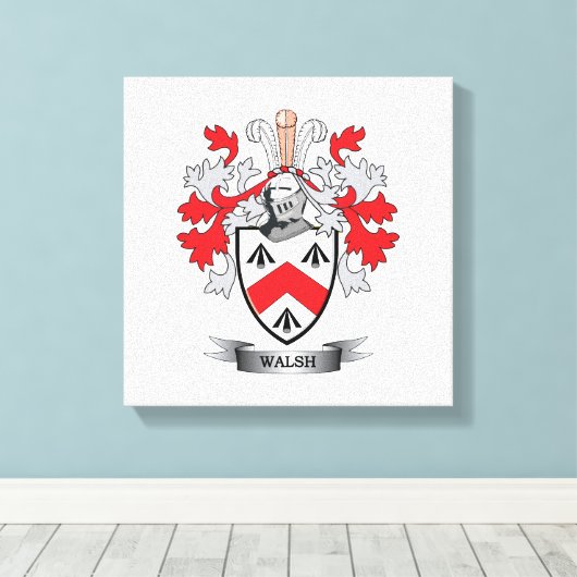 Walsh Coat of Arms Canvas Afdruk (Insitu (Houten vloer))