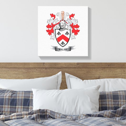 Walsh Coat of Arms Canvas Afdruk (Insitu (Slaapkamer))