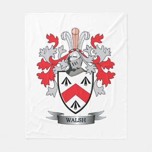 Walsh Coat of Arms Fleece Deken (Voorkant)
