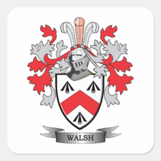 Walsh Coat of Arms Vierkante Sticker