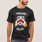 Walsh Crest Coat of Arms *Add Location* T-Shirt (Voorkant)