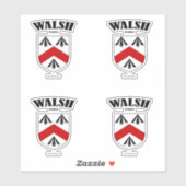 Walsh Crest Ierse vertaling en betekenis (x4) Sticker (Vel)