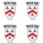 Walsh Crest Ierse vertaling en betekenis (x4) Sticker (Voorkant)