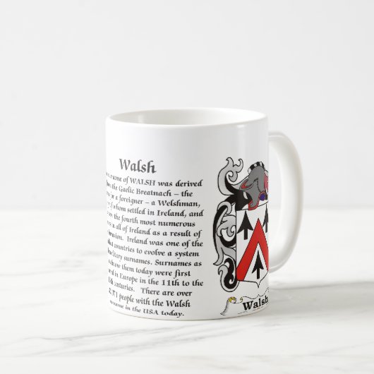 Walsh Family Coat of Arm mok (Voorkant rechts)