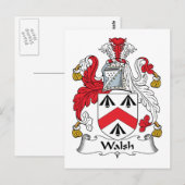 Walsh Family Crest Briefkaart (Voorkant / Achterkant)