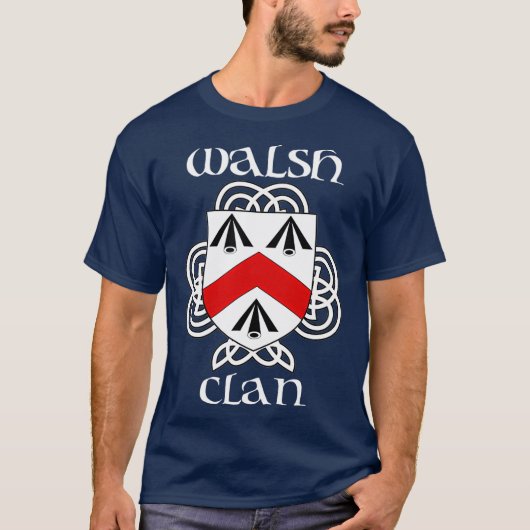 Walsh Family Crest Coat of Arms T-shirt (Voorkant)