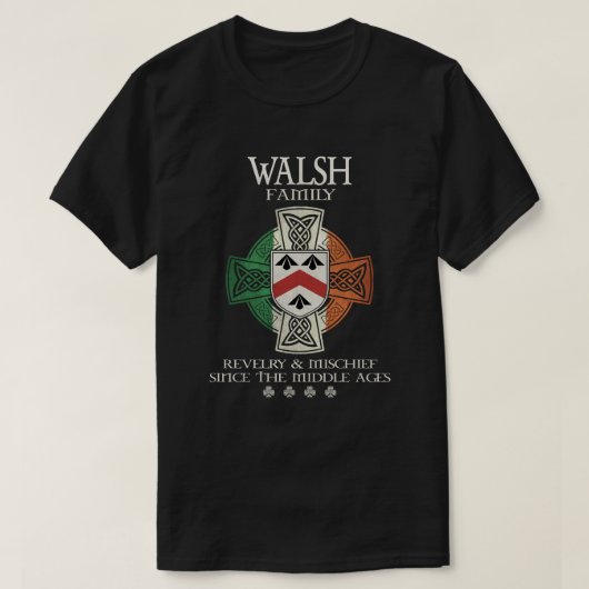 Walsh Family Ireland Walsh achternaam T-shirt (Design voorkant)