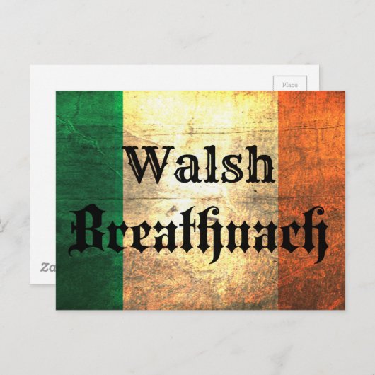 Walsh Irish Flag Briefkaart (Voorkant / Achterkant)