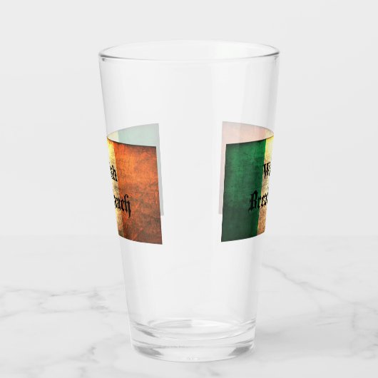 Walsh Surname op Ierse vlag Glas (Rechts)