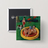 Walspool Vierkante Button 5,1 Cm (Voorkant /achterkant)