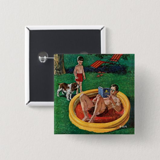 Walspool Vierkante Button 5,1 Cm (Voorkant /achterkant)