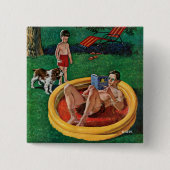 Walspool Vierkante Button 5,1 Cm (Voorkant)