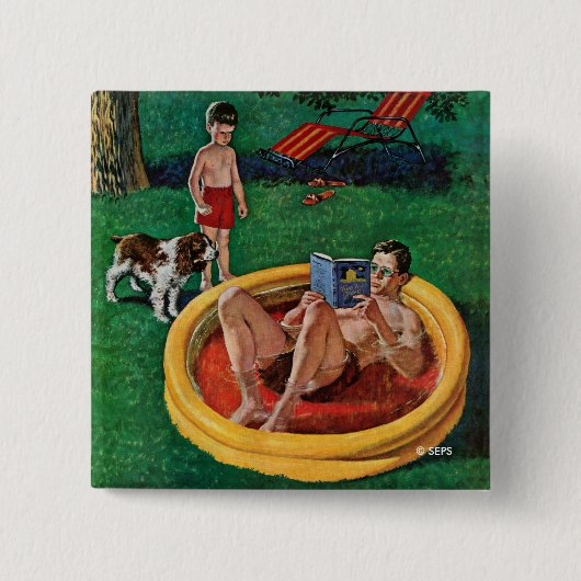 Walspool Vierkante Button 5,1 Cm (Voorkant)