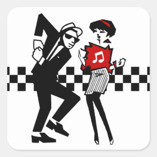 Walt Jabsco & Betty Beat II Vierkante Sticker