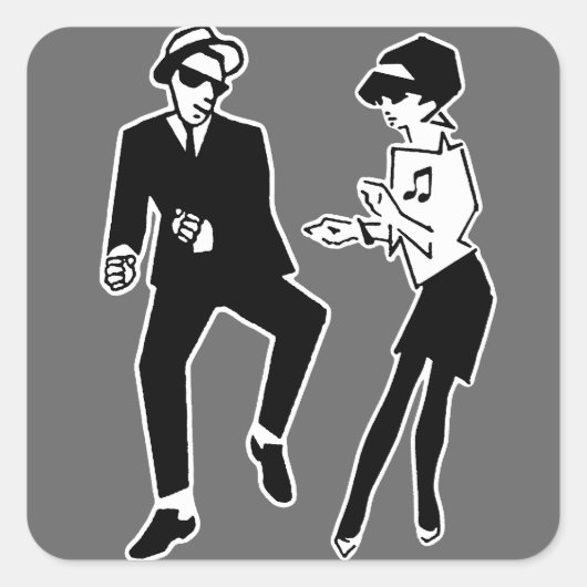 Walt Jabsco & Betty Beat II Vierkante Sticker (Voorkant)