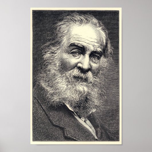 Walt Whitman Engraving, leeftijd 52 Poster (Voorkant)
