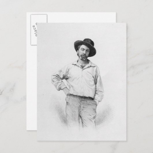 Walt Whitman, frontispiece tot 'Blaves of Briefkaart (Voorkant / Achterkant)