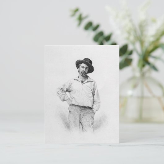Walt Whitman, frontispiece tot 'Blaves of Briefkaart (Staand voorkant)
