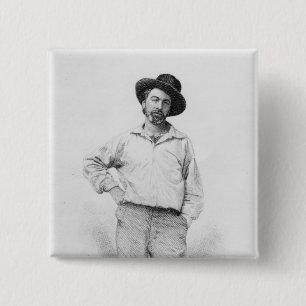 Walt Whitman, frontispiece tot 'Blaves of Vierkante Button 5,1 Cm