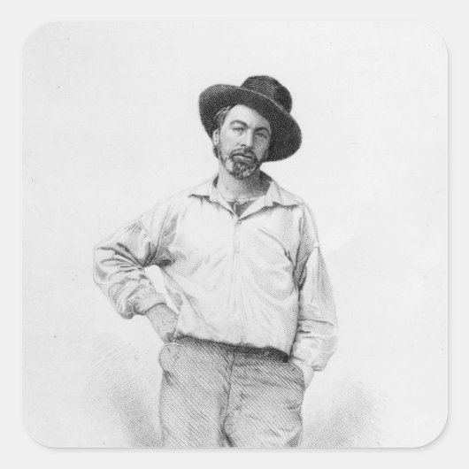 Walt Whitman, frontispiece tot 'Blaves of Vierkante Sticker (Voorkant)