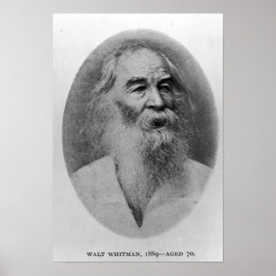 Walt Whitman, gefotografeerd in 1889 Poster