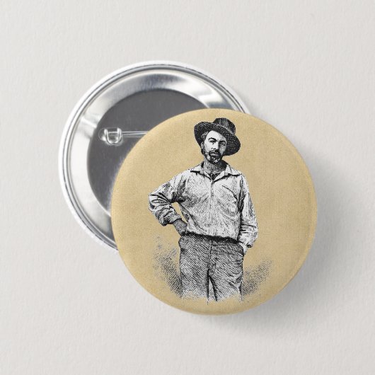 Walt Whitman Leaves of Grass Ronde Button 5,7 Cm (Voorkant /achterkant)