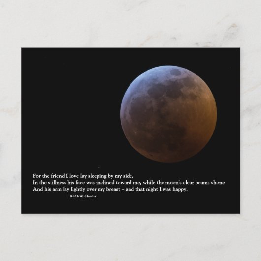 Walt Whitman Love Poem Briefkaart (Voorkant)