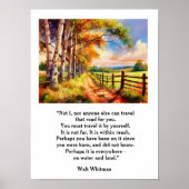 Walt Whitman Quote - De weg die we reizen Poster (Voorkant)