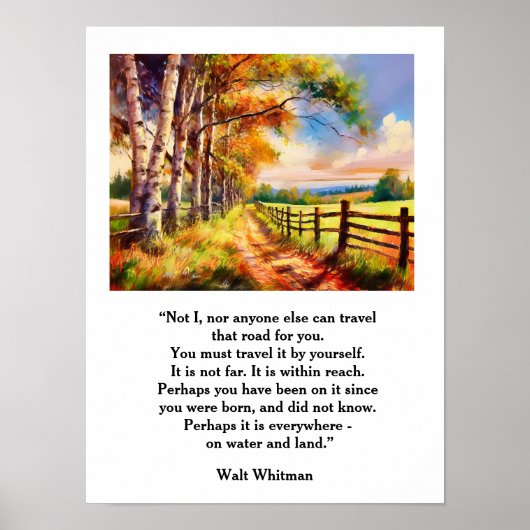 Walt Whitman Quote - De weg die we reizen Poster (Voorkant)