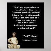 Walt Whitman Quote Road We Travel Poster (Voorkant)
