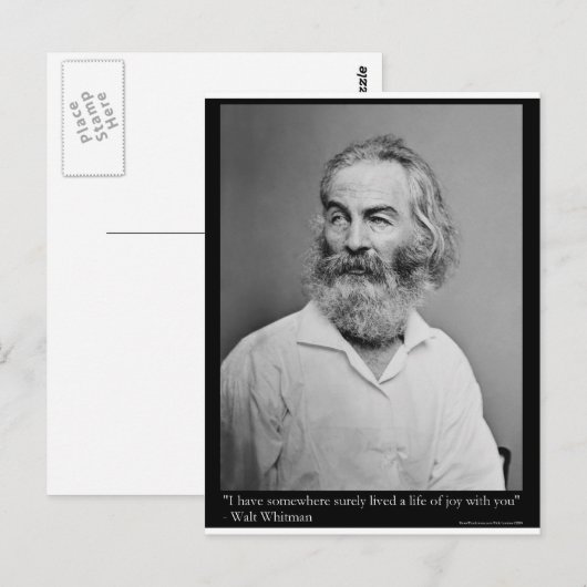 Walt Whitman sluit zich aan bij uw favoriete Mokke Briefkaart (Voorkant / Achterkant)