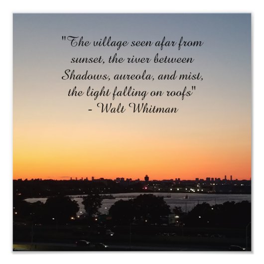 Walt Whitman Sunset Poetry Quote Foto Afdruk (Voorkant)