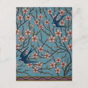 Walter Crane Almond Blossom & Swallow Briefkaart