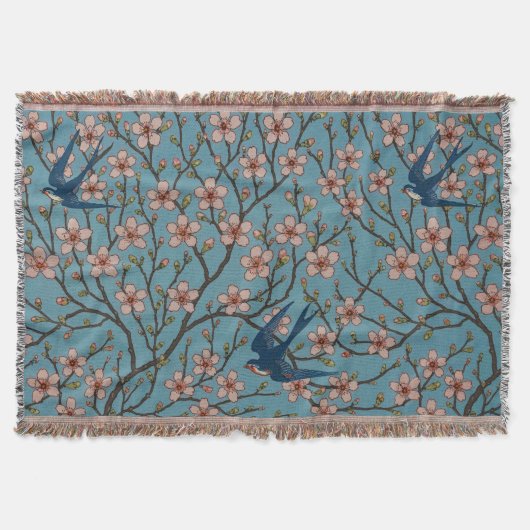 Walter Crane Almond Blossom & Swallow Deken (Voorkant)