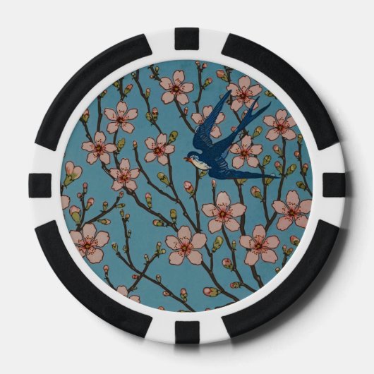 Walter Crane Almond Blossom & Swallow Poker Chips (Voorkant)