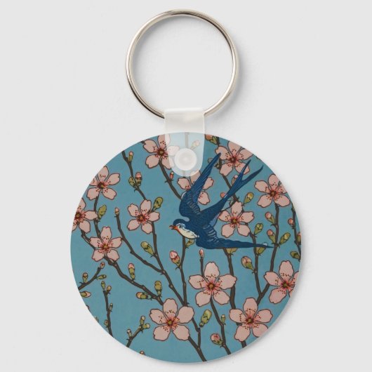 Walter Crane Almond Blossom & Swallow Sleutelhanger (Voorkant)