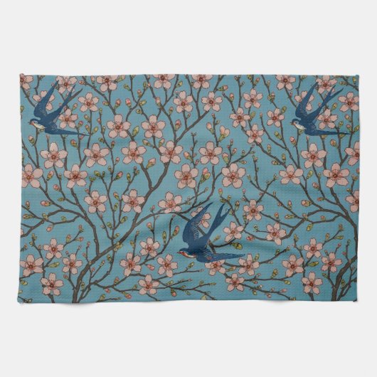 Walter Crane Almond Blossom & Swallow Theedoek (Horizontaal)