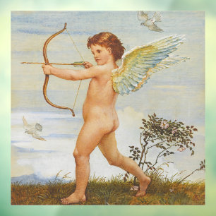 Walter Crane Antieke Cupido met Boog Kunst Raamsticker